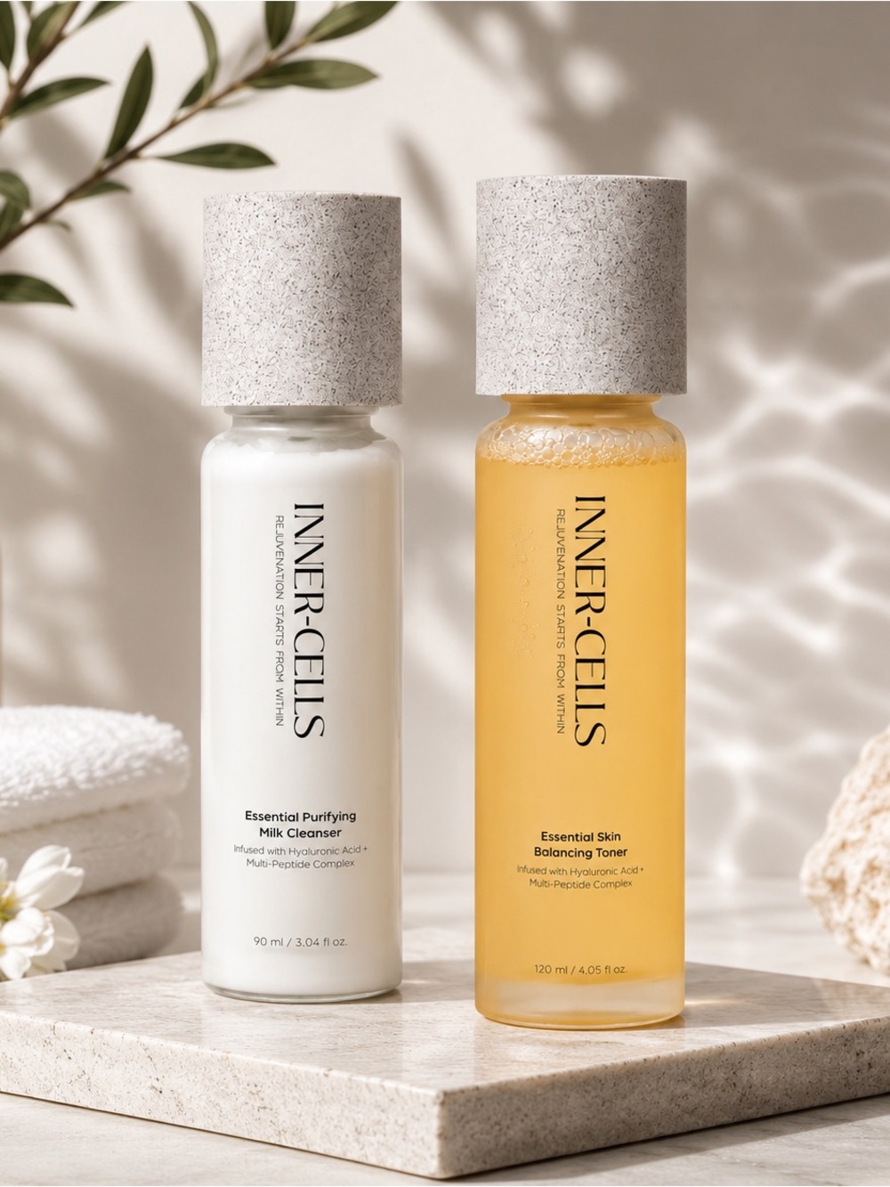 Inner-Cells Cleanser & Toner Bundle Hyaluronic Acid Skincare Set